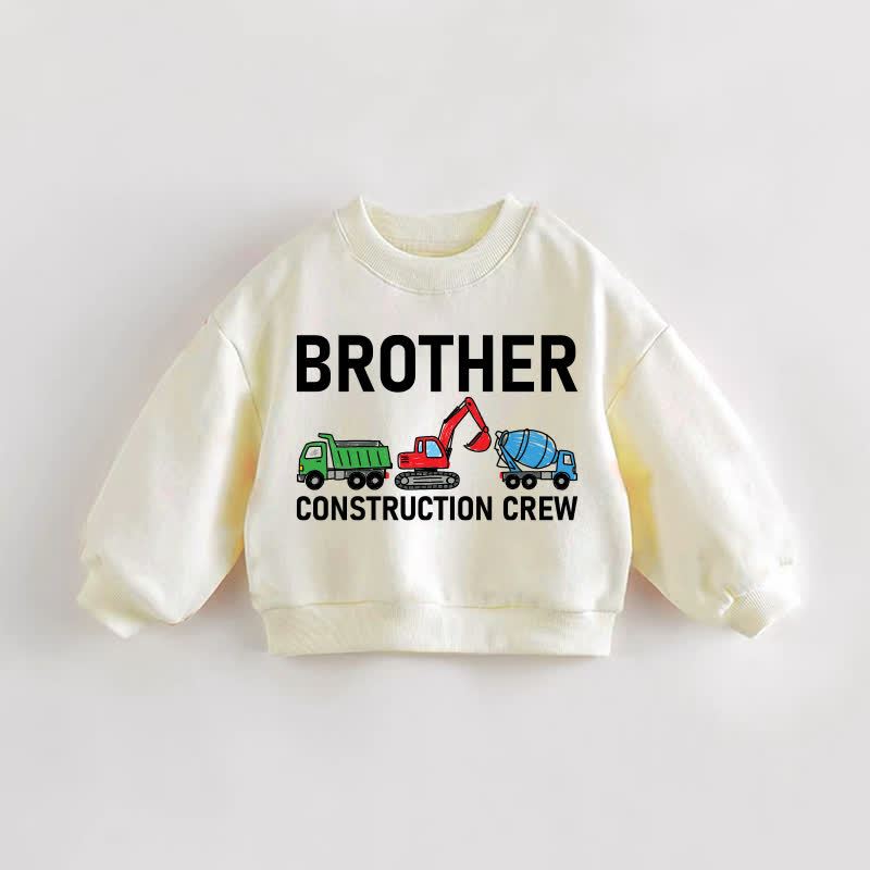 BROTHER CONSTRUCTION CREW幼児用クリームスウェットシャツ - クリーム - 3～5歳 - image 1
