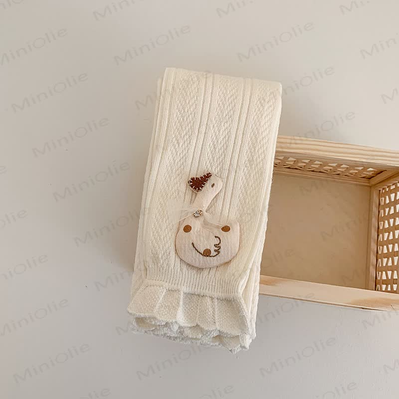 幼児用フリル付きガチョウのアップリケレギンス - ベージュ - 6～7歳 - image 7