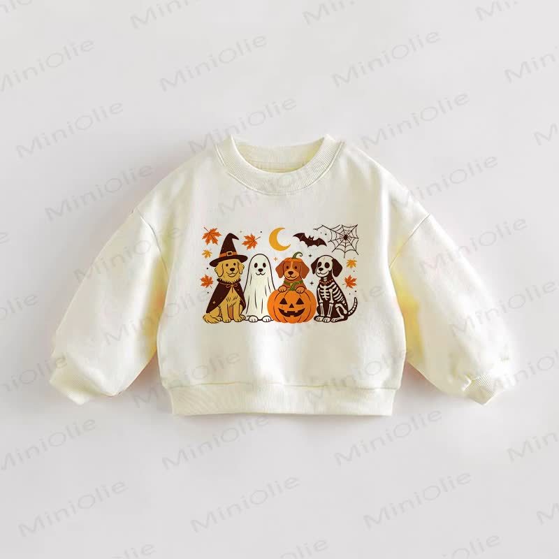 ベビー・幼児用ハロウィン子犬クリームスウェットシャツ - クリーム - 3～5歳 - image 1