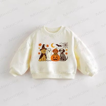 ベビー・幼児用ハロウィン子犬クリームスウェットシャツ - クリーム - 3～5歳 - image 1