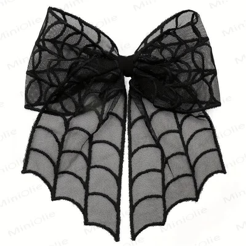 ベビー用ハロウィンメッシュヘアクリップ1PC - ブラックスパイダーウェブ - image 2