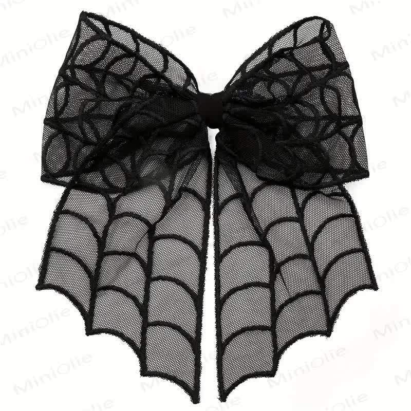 ベビー用ハロウィンメッシュヘアクリップ1PC - ブラックスパイダーウェブ - image 2