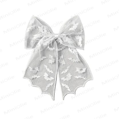 ベビー用ハロウィンメッシュヘアクリップ1PC - ホワイトバット - image 6