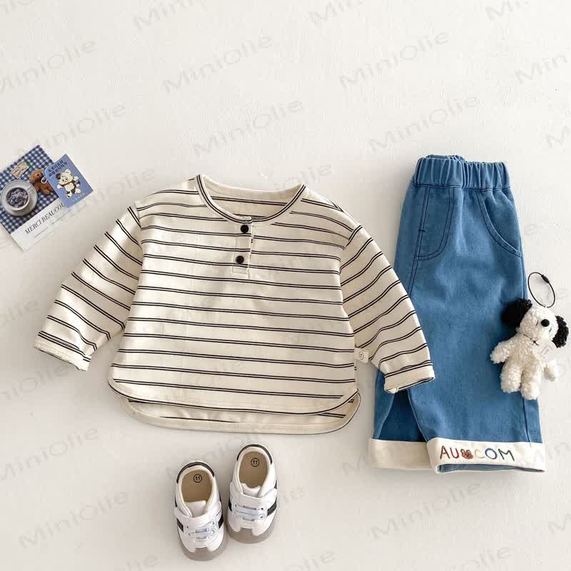 ベビー・幼児用ストライプヘンリーTシャツ - image 3
