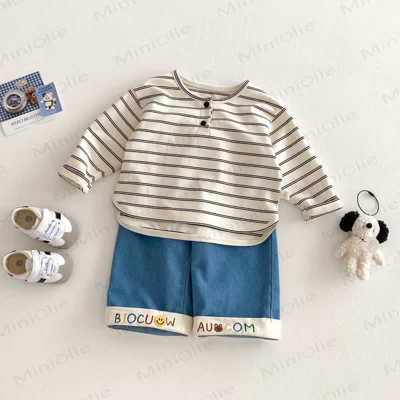 ベビー・幼児用ストライプヘンリーTシャツ - image 4