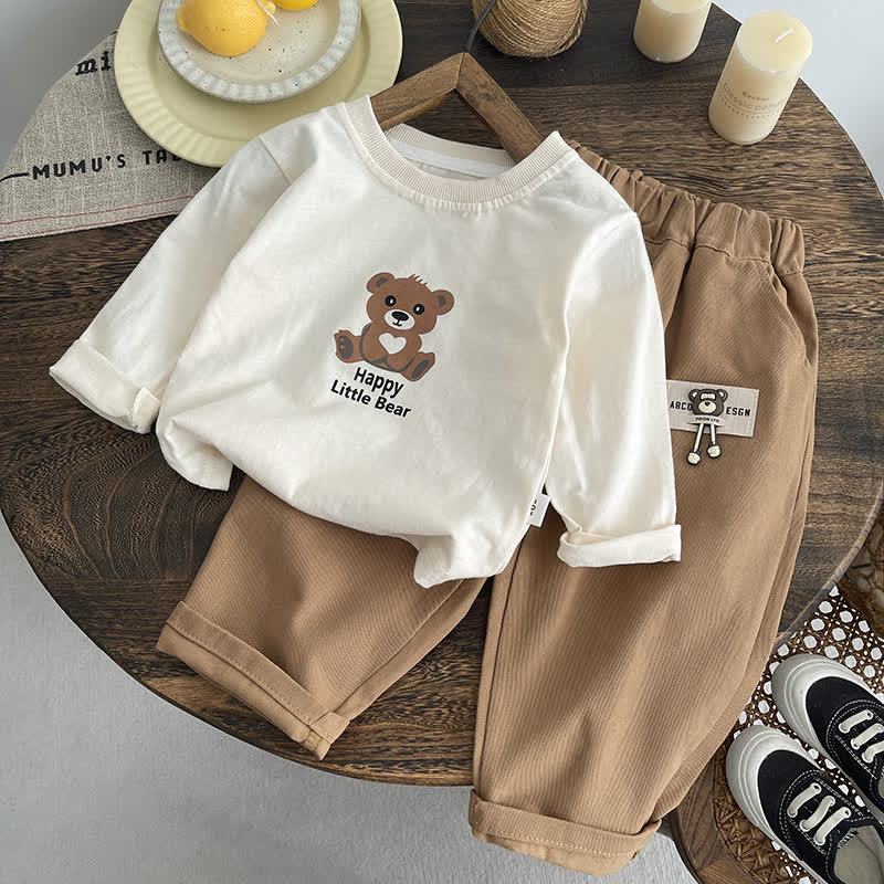 幼児用ベビーベアパッチ付き襟付きジャケット＆パンツ3点セット - image 6