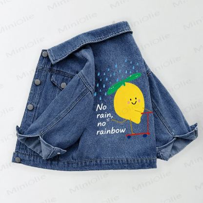 NO RAIN, NO RAINBOW幼児・キッズ用レモン柄デニムジャケット - 青 - 10-11歳 - image 1