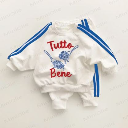 TUTTO BENEベイビーブルーストライプ 2点セット - ホワイト＆ブルー - 3～5歳 - image 1
