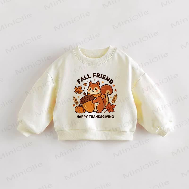 ベビー幼児用リス柄クリームスウェットシャツ - クリーム - 3～5歳 - image 1