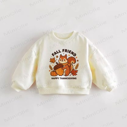 ベビー幼児用リス柄クリームスウェットシャツ - クリーム - 3～5歳 - image 1