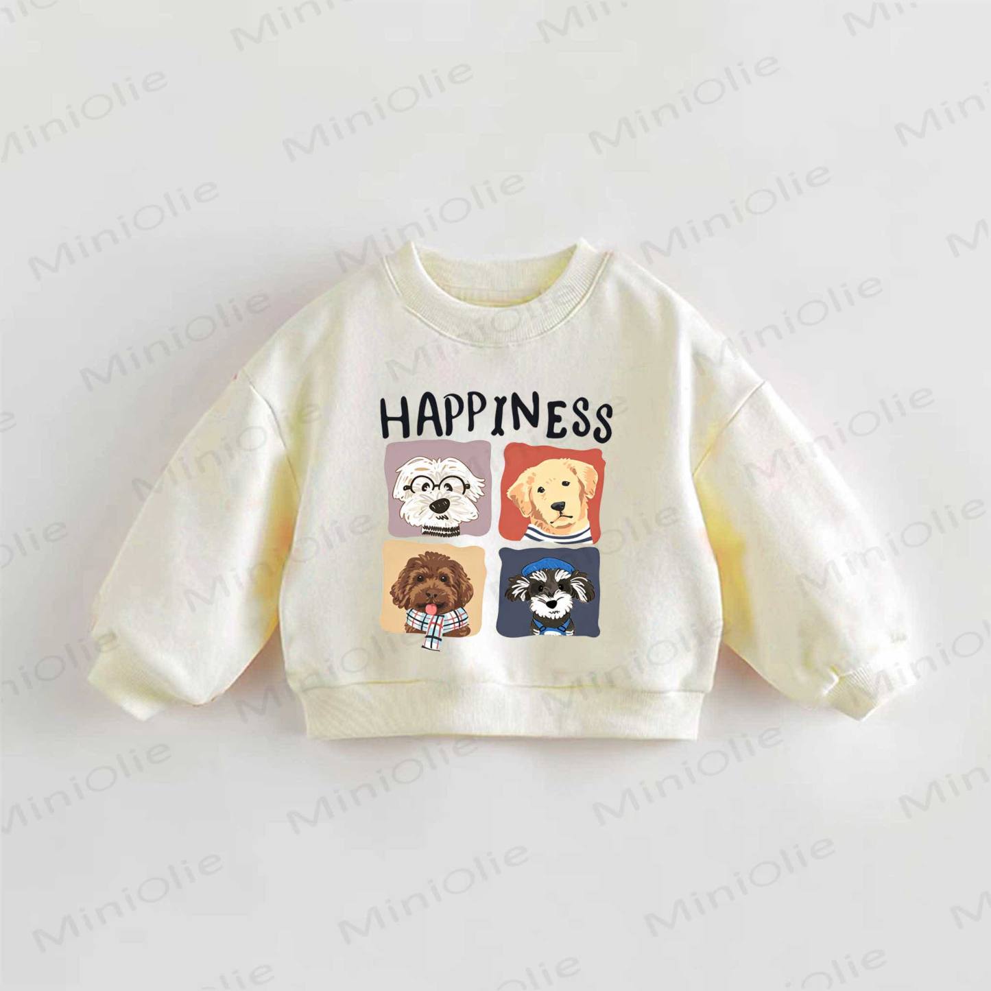 HAPPINESSベビー幼児用クリームスウェットシャツ - クリーム - 3～5歳 - image 1