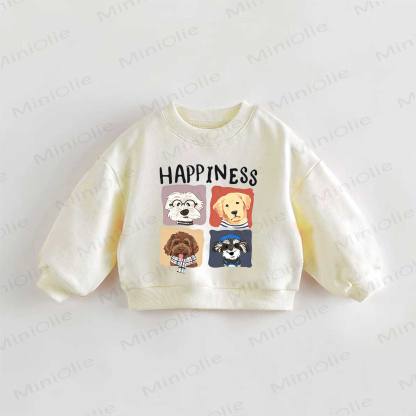 HAPPINESSベビー幼児用クリームスウェットシャツ - クリーム - 3～5歳 - image 1