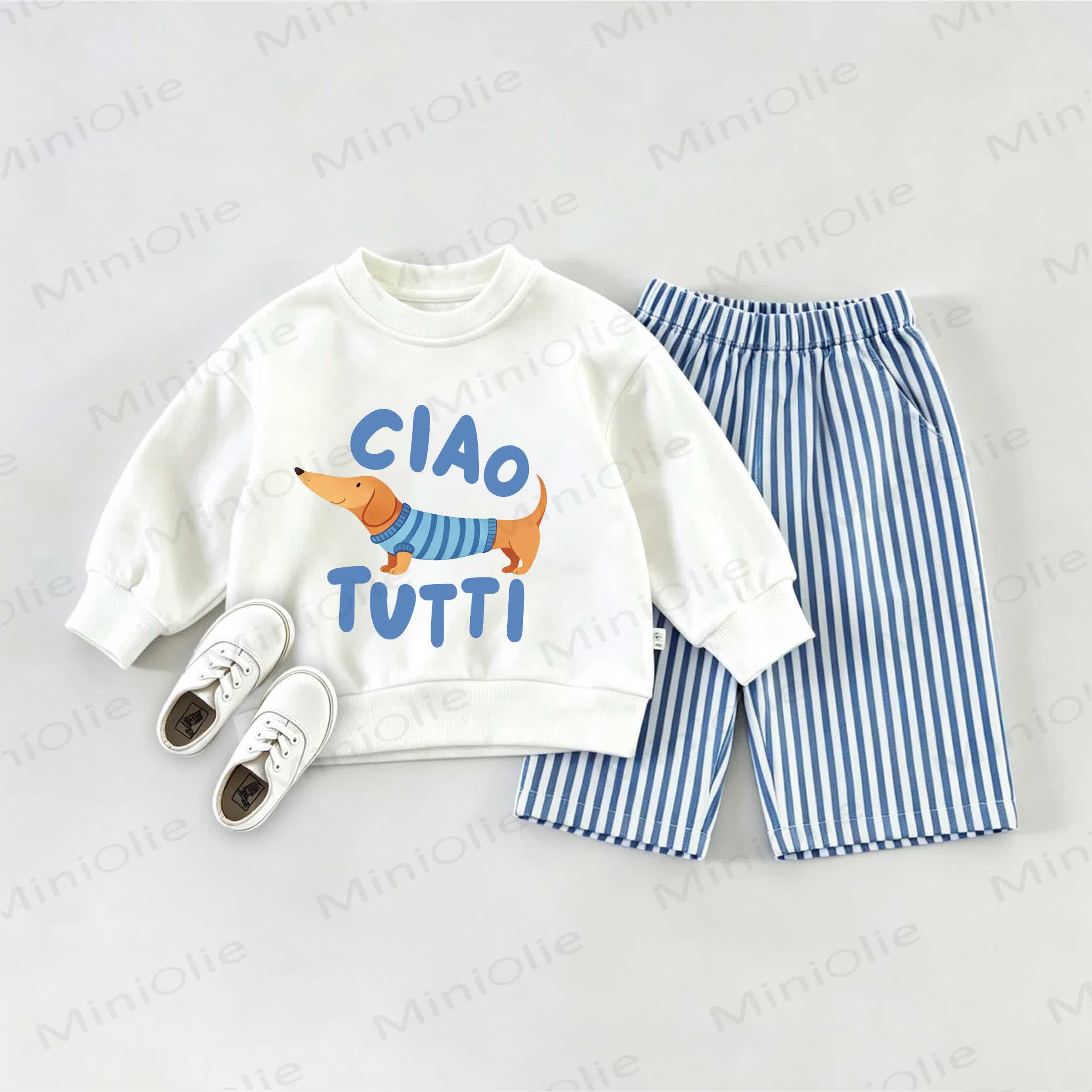 CIAO TUTTIベビートレーナー 2点セット - ホワイト＆ブルー - 2～3歳 - image 1
