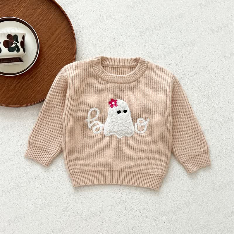 ベビーゴーストアップリケ付きニットセーター - ベージュ - 2～3歳 - image 5