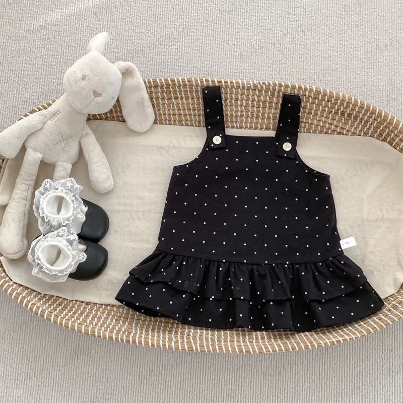 ベビー用水玉模様のジャンパーDressとレースブラウス - 黒 - 4～5歳 - image 2