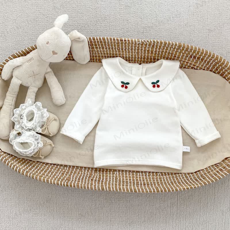 ベビーチェリーカラーの赤チェック柄Dressセット - 白 - 4～5歳 - image 4