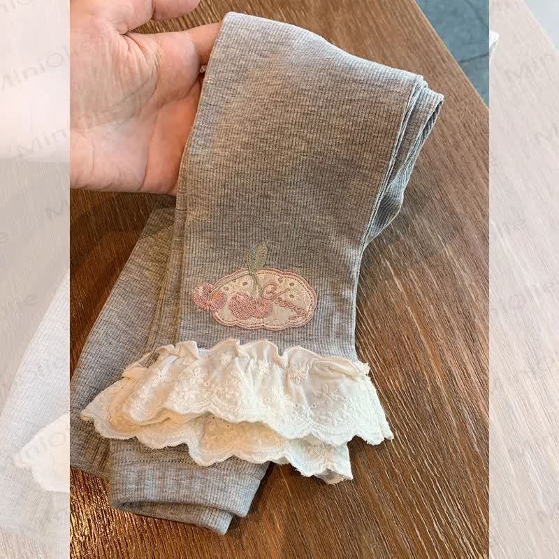 ベビー・幼児用女の子向けスウィートリブ編みレギンス - グレー - 4～5歳 - image 3