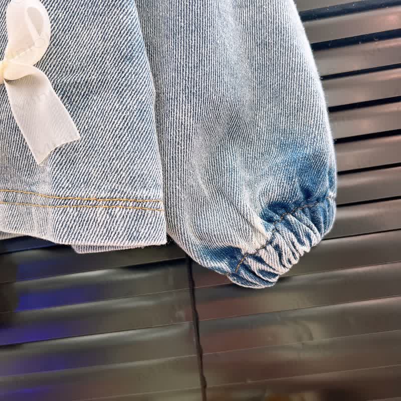 幼児用女の子用リボン付きデニムジャケットDressセット - image 6