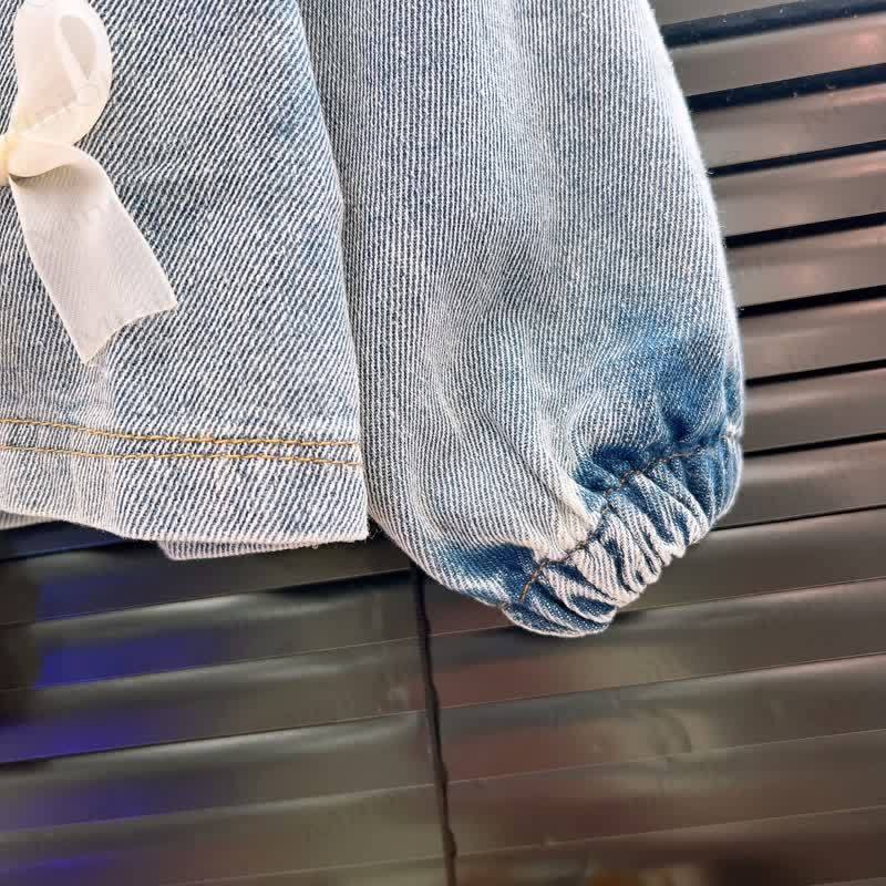 幼児用女の子用リボン付きデニムジャケットDressセット - image 6