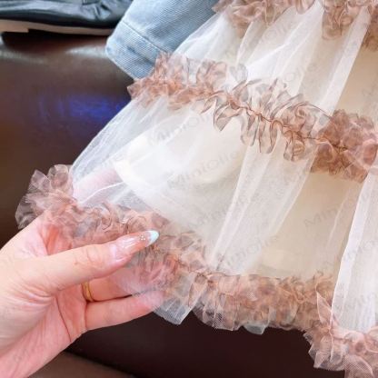 幼児用女の子デニムジャケットチュールDressセット - image 8