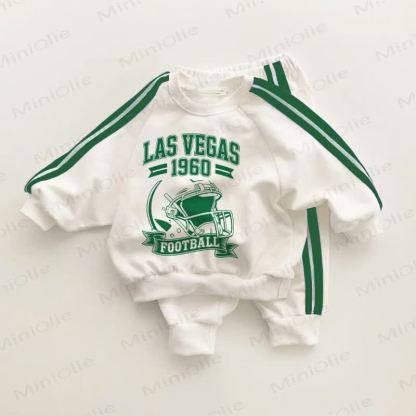 LAS VEGAS 1960 FOOTBALL幼児用 グリーンストライプ 2点セット - ホワイト＆グリーン - 3～5歳 - image 1