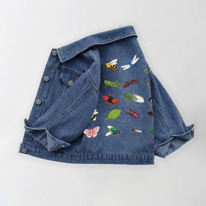 幼児用昆虫柄デニムジャケット - 青 - 10-11歳 - image 1