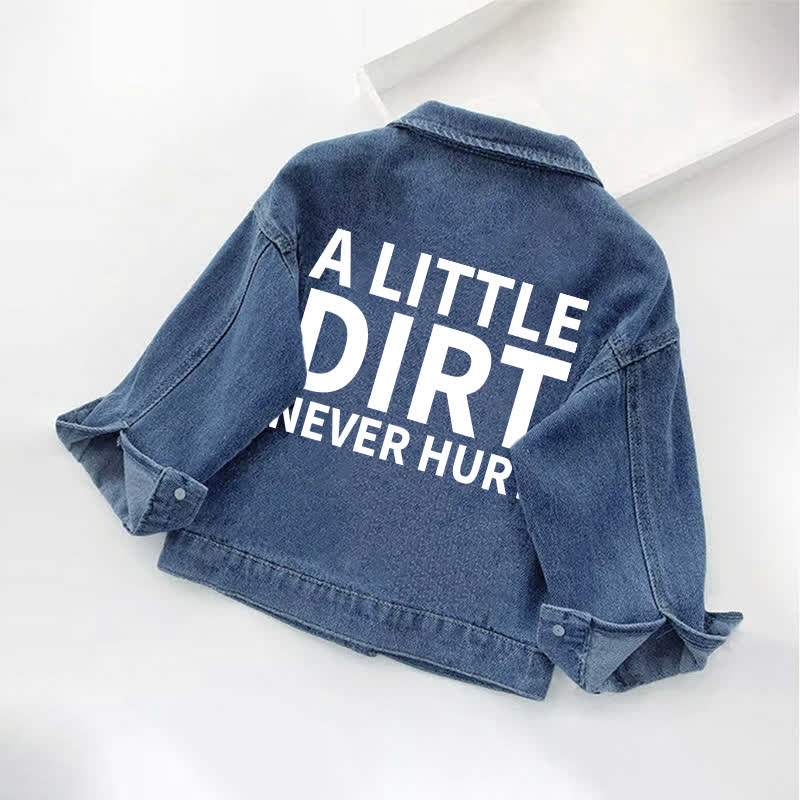A LITTLE DIRT NEVER HURT　幼児用デニムジャケット - 青 - 10-11歳 - image 1