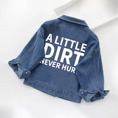 A LITTLE DIRT NEVER HURT　幼児用デニムジャケット - 青 - 10-11歳 - image 1