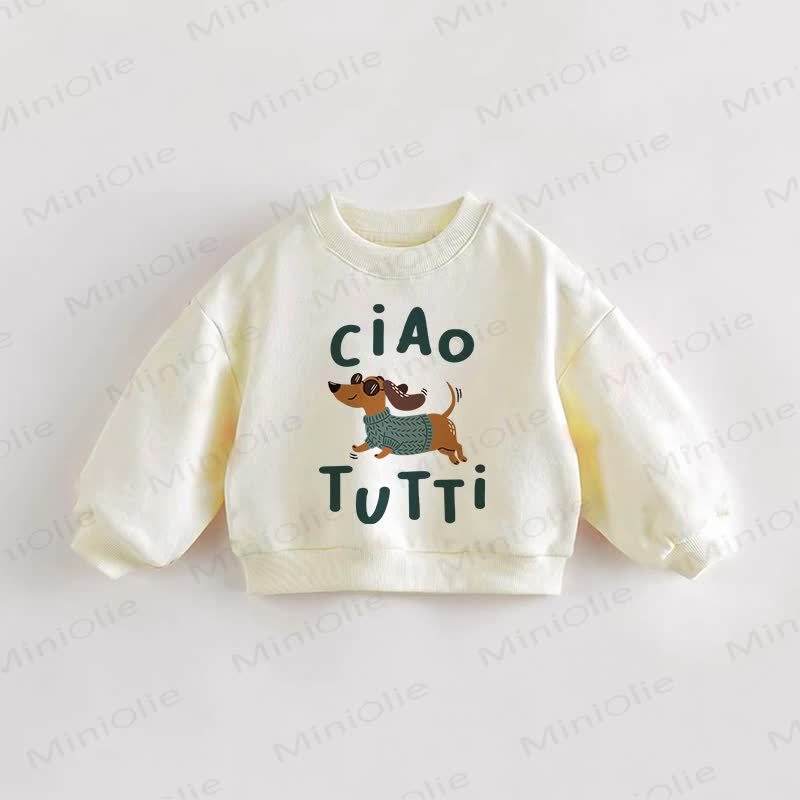 CIAO TUTTIベビー 幼児 子犬 クリーム スウェットシャツ - クリーム - 3～5歳 - image 1
