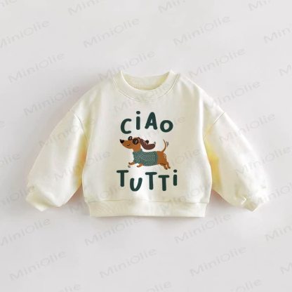 CIAO TUTTIベビー 幼児 子犬 クリーム スウェットシャツ - クリーム - 3～5歳 - image 1
