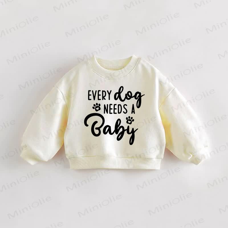 EVERY DOG NEEDS A BABY幼児用クリームスウェットシャツ - クリーム - 3～5歳 - image 1