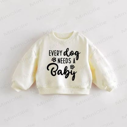 EVERY DOG NEEDS A BABY幼児用クリームスウェットシャツ - クリーム - 3～5歳 - image 1