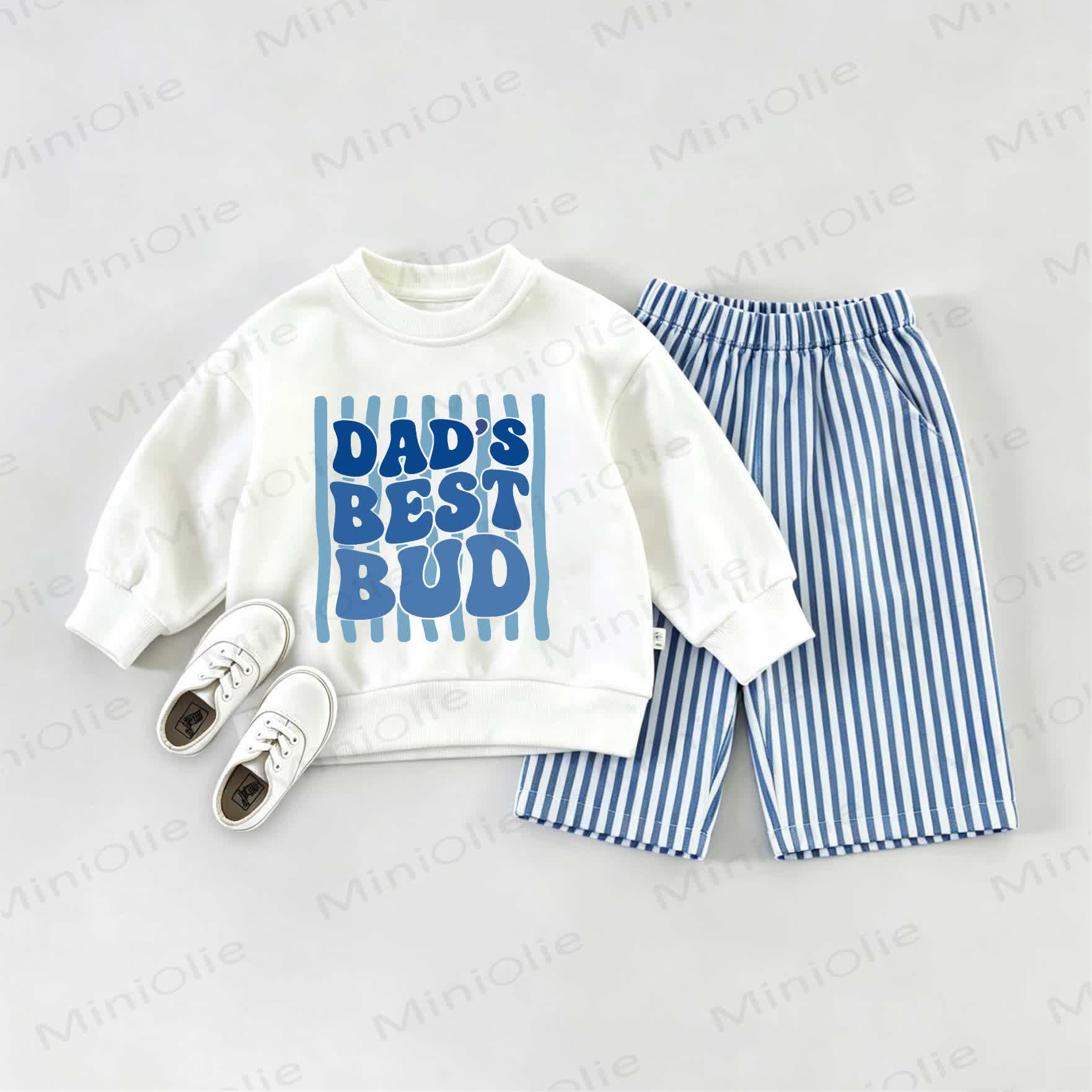 DAD'S BEST BUDスウェットシャツ 2点セット - ホワイト＆ブルー - 2～3歳 - image 1