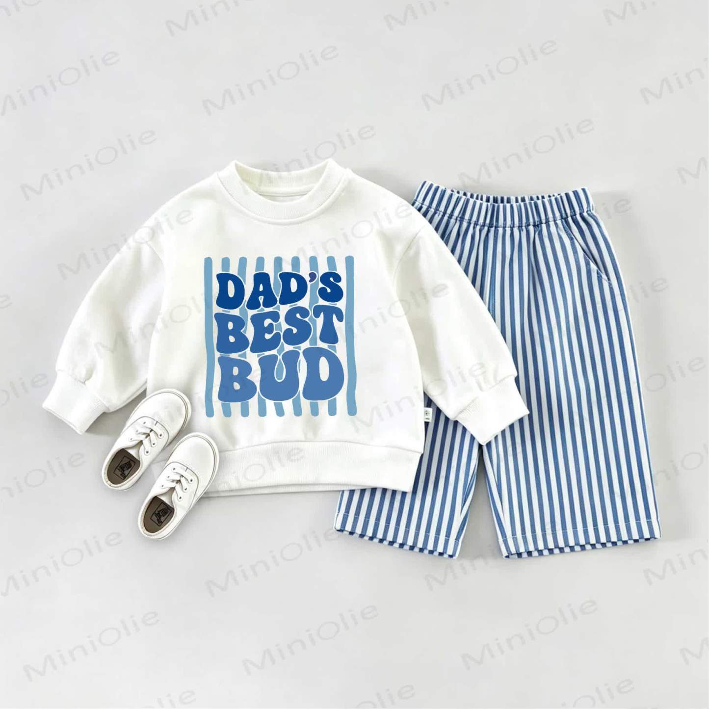 DAD'S BEST BUDスウェットシャツ 2点セット - ホワイト＆ブルー - 2～3歳 - image 1