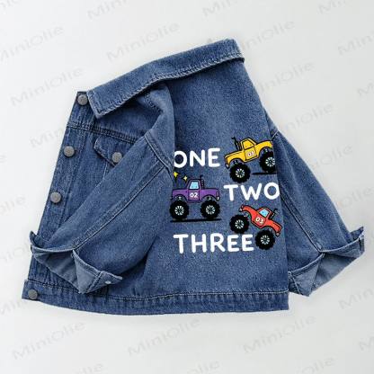 ONE TWO THREE幼児用トラック柄デニムジャケット - 青 - 10-11歳 - image 1