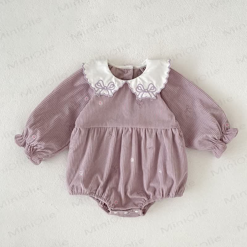 ベビーガール用コーデュロイ ピーターパンカラーDressとボディスーツ - 紫色のボディスーツ - 18～24ヶ月 - image 5