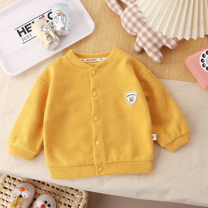 幼児用スナップボタン付きカーディガンアウター - 黄色 - 6～7歳 - image 2