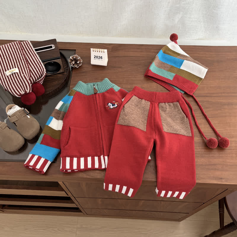 ベビー・幼児用カラーブロックニットジャケットまたはパンツ - image 4