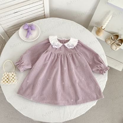 ベビーガール用コーデュロイ ピーターパンカラーDressとボディスーツ - image 4
