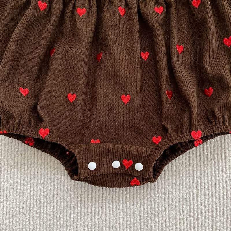幼児用女の子向けハート柄コーデュロイDress - image 16