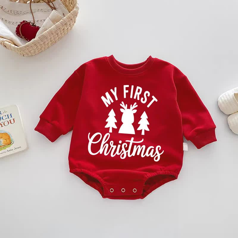 MY FIRST CHRISTMASベビーレッドボディスーツ - 赤 - 18～24ヶ月 - image 1