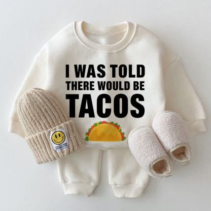 I WAS TOLD THERE WOULD BE TACOS用ホワイトスウェットシャツ2点セット - 白 - 2～3歳 - image 1