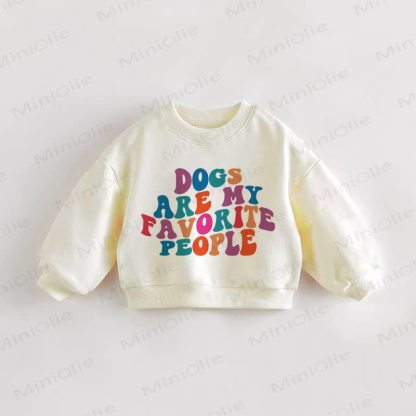 DOGS ARE MY FAVORITE PEOPLE・幼児用クリームスウェットシャツ - クリーム - 3～5歳 - image 1