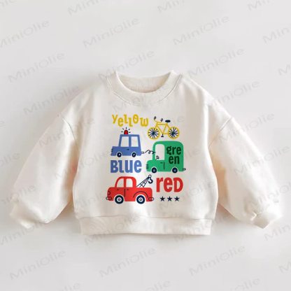 YELLOW, BLUE, GREEN, RED幼児用クリーム色のスウェットシャツ - クリーム - 3～5歳 - image 1