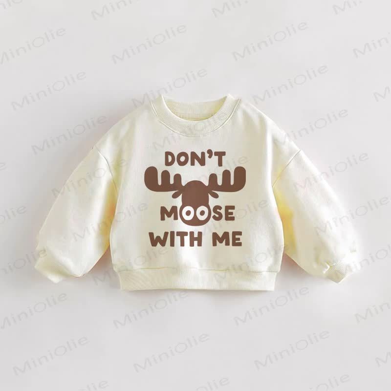 DON'T MOOSE WITH MEでベビー幼児用スウェットシャツ - クリーム - 3～5歳 - image 1