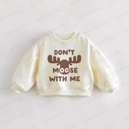 DON'T MOOSE WITH MEでベビー幼児用スウェットシャツ - クリーム - 3～5歳 - image 1
