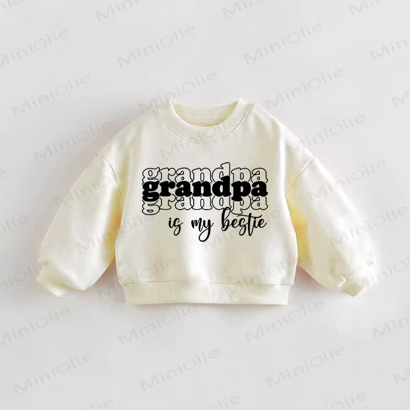 GRANDPA IS MY BESTIE幼児用スウェットシャツ - クリーム - 3～5歳 - image 1