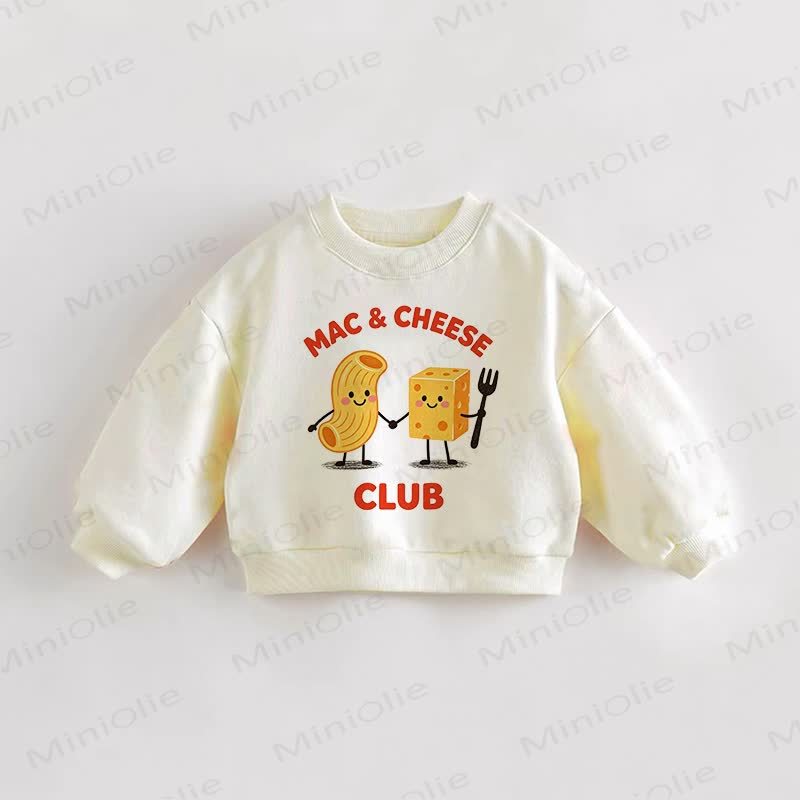 MAC & CHEESE CLUB幼児用スウェットシャツ - クリーム - 3～5歳 - image 1