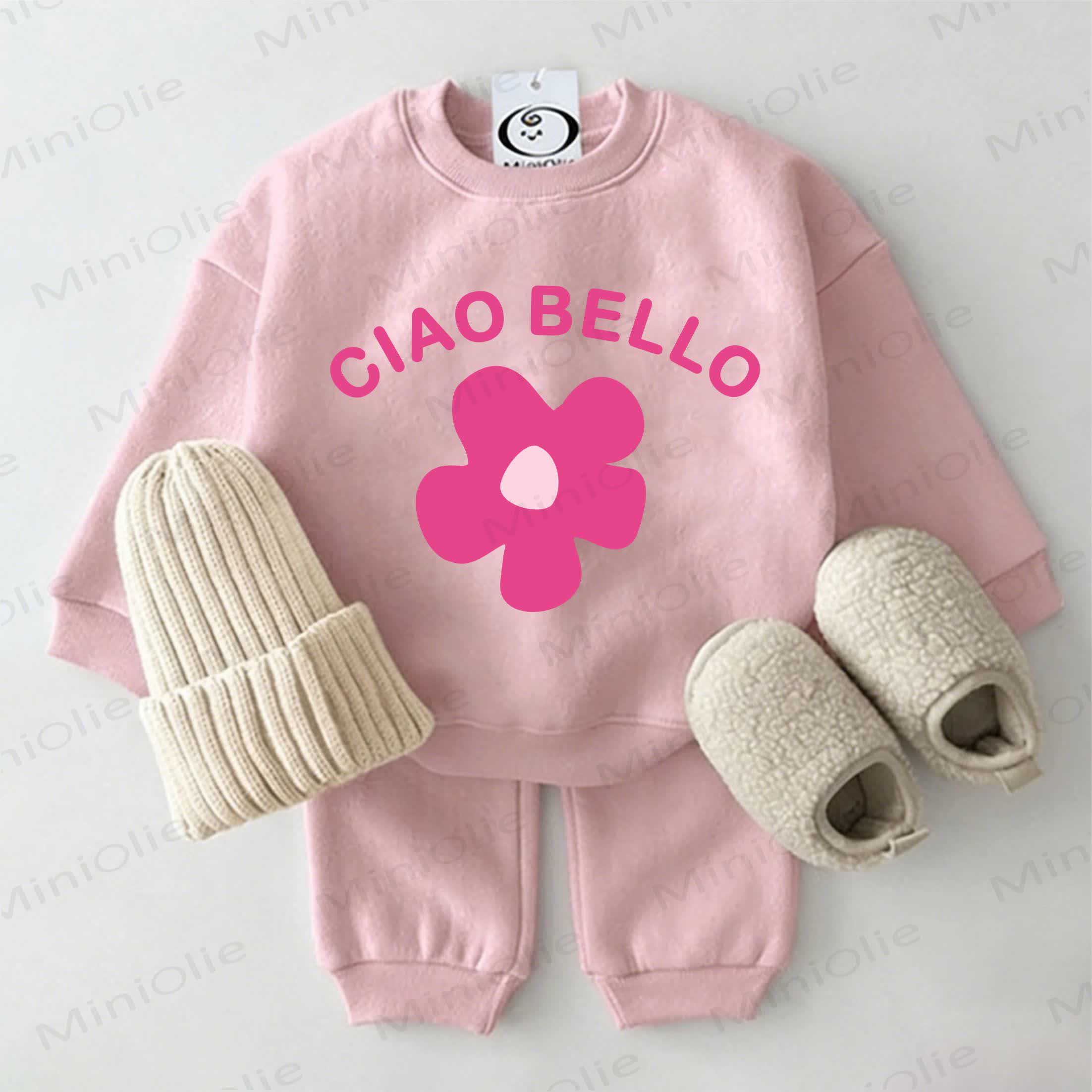CIAO BELLOベビー用スウェットシャツ 2点セット ピンク - ピンク - 2～3歳 - image 1