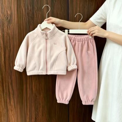 幼児・子供用子犬刺繍入りフリースジャケット＆パンツ 2点セット - image 6